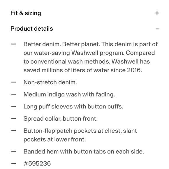 Gap Puff Sleeve Denim Jacket *NWT* - Picture 8 of 9